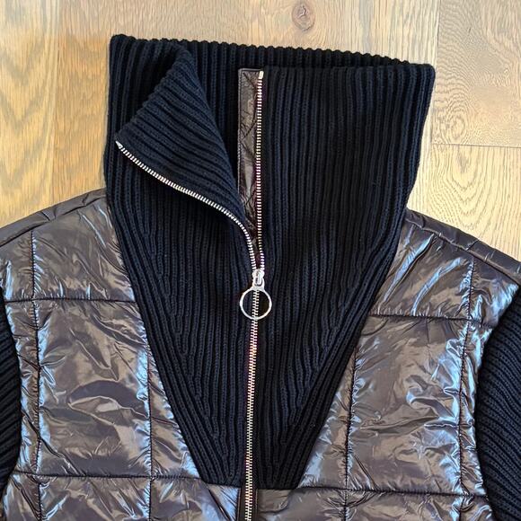 Varley Mayten Knit Puffer Jacket Long Winter Coat Black Womens Size Large - Picture 4 of 12